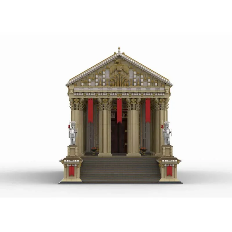 Bloques de construcción de templo romano antiguo para adultos, modelo de ensamblaje de Castillo Medieval, adornos de regalo de cumpleaños, MOC-136729