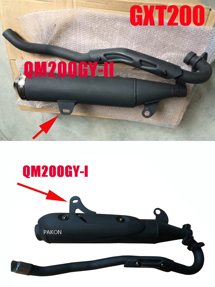 Motorcycle Exhaust Pipe for Suzuki Qingqi Motocross for GXT200 QM200GY-I-II GS200 Dirtbike Escape Muffler Outlet Heat Protecter - view 2