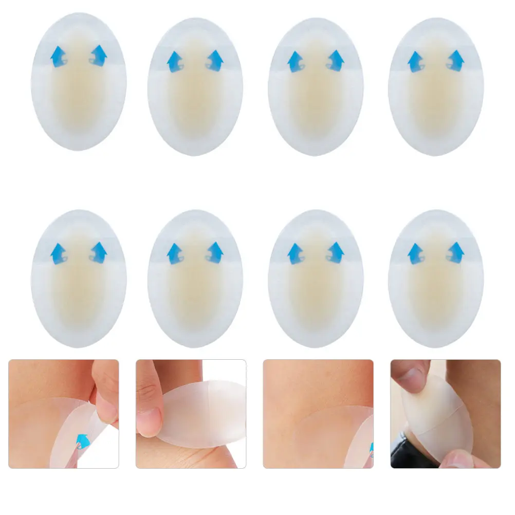 8 pçs anti desgaste gel adesivos de salto alto das mulheres dos homens almofadas de pé proteção respirável suor absorvente bolha géis ferramentas cuidados com os pés