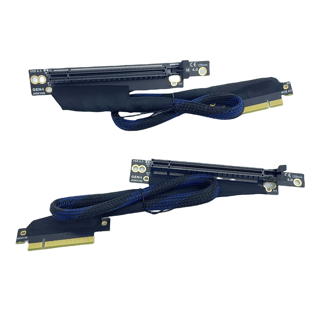 GPU-Verlängerungskabel PCIe 4.0 X8 auf X8/X16, versilbertes AI-Server-Adapterkabel PCI-E 16 GB\S GEN4 für Grafikkarte, Netzwerkkarte – Detail 4