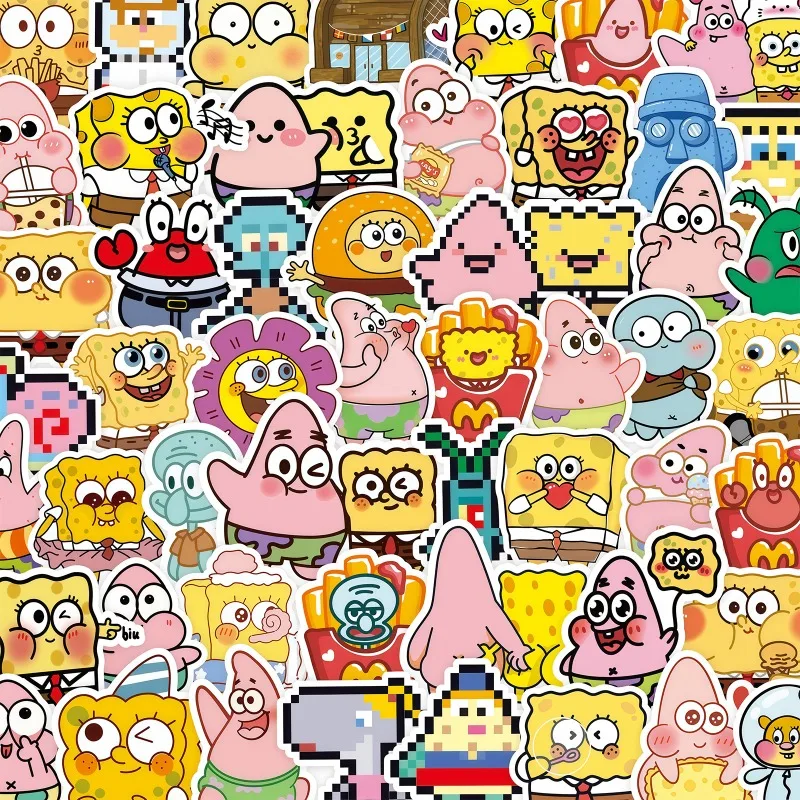 

Kawaii 100 Cartoon Cute SpongeBob SquarePants Stickers Pai Daxing DIY Mobile Phone Notebook Decoration Stickers