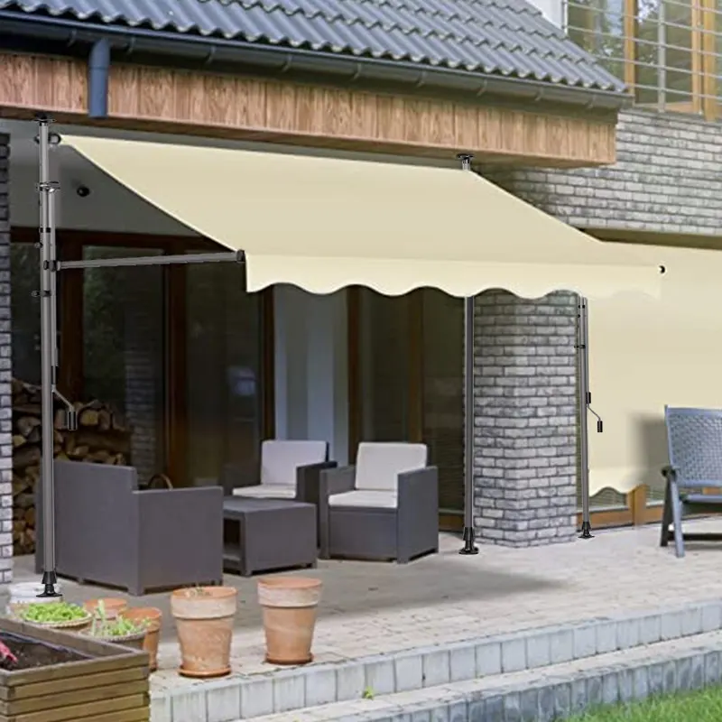 Door awning non-punching folding curtain telescopic canopy eaves household shop hand-cranked balcony courtyard sun canopy