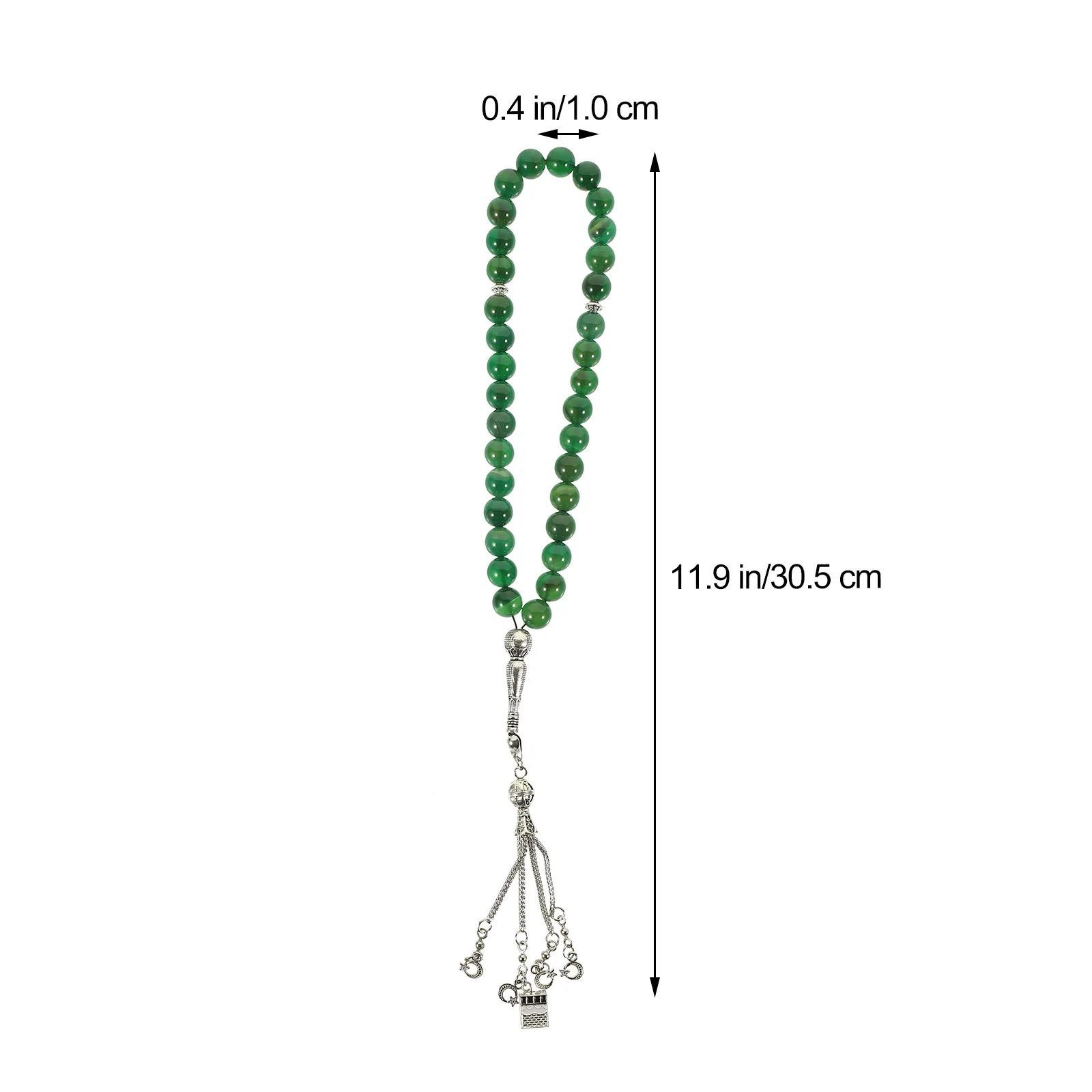 

Prayer Bead Bracelet Round Agate Alloy Worry Beads for Men Women Muslim Festival Decor Tasbih Beads Chain Rosary Necklace
