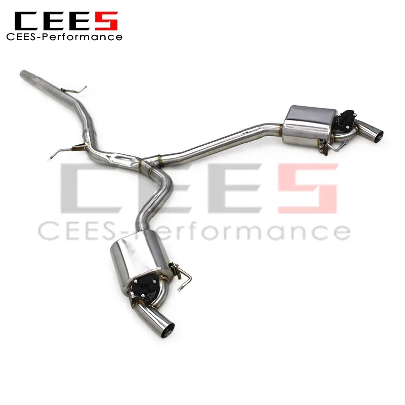 CEES Catback Exhaust Pipes Assembly for Audi A4 B9 2.0T 2017-2023 Stainless Steel Escape Racing Car Exhaust Pipe Muffler System