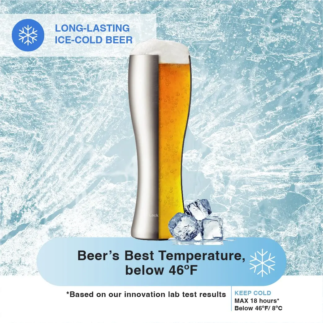 بهلوان البيرة من الفولاذ المقاوم للصدأ معزول بجدار مزدوج، 19 أونصة/560 مل، فضي #2