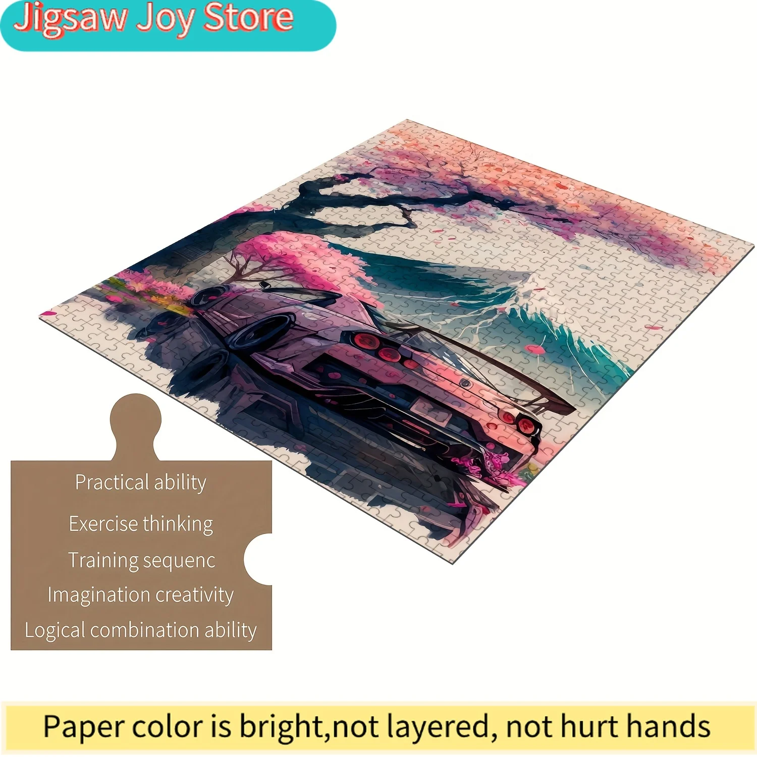 

Пазл для всей семьи - Спортивный автомобиль Cherry - Детали идеально соединяются - Деревянные материалы для творчества