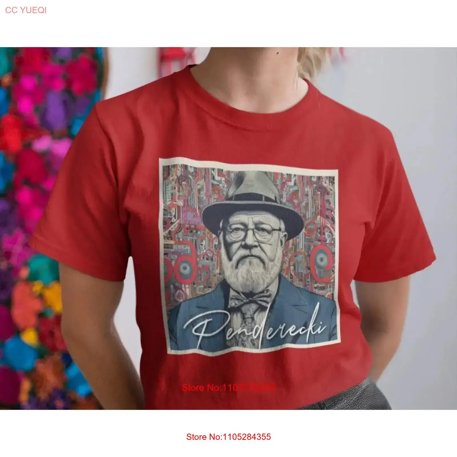 Krzysztof Penderecki Pop Art Crewneck Composer T shirt Music Teacher Musić Student vintage Washed designer clothes Stretched