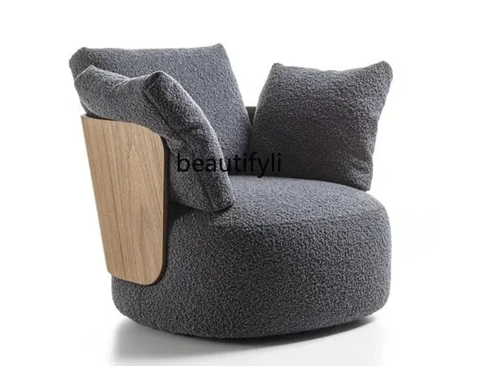 

Asmt56Nordic Hotel Sales Department Solid Wood Leisure Chair Model Room Negotiation Single Chair Homestay Cafe Sofa Chair