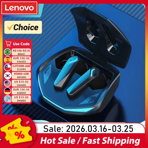 Imagen 1 del producto Choice Lenovo GM2 Pro TWS Auriculares inalámbricos compatibles con Bluetooth 5.3 Auriculares deportivos impermeables con micrófono de larga duración