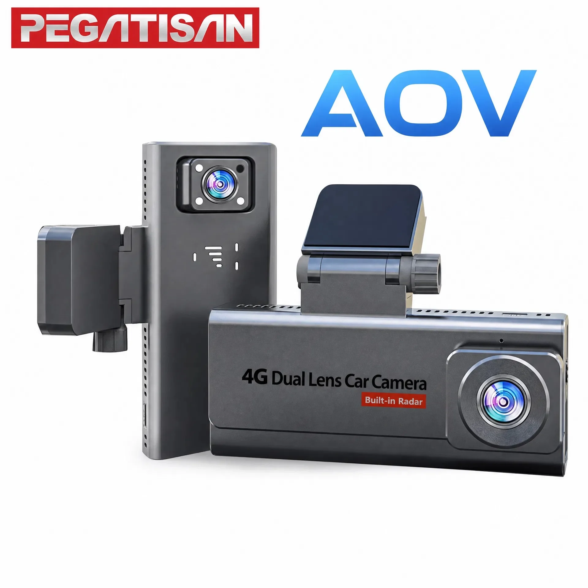 4G H265 1080P AOV Dual-Core Dashcam BSI Sensors Dual Radar  GPS 140° Rear View Night Vision Cloud Storage OBD Connection