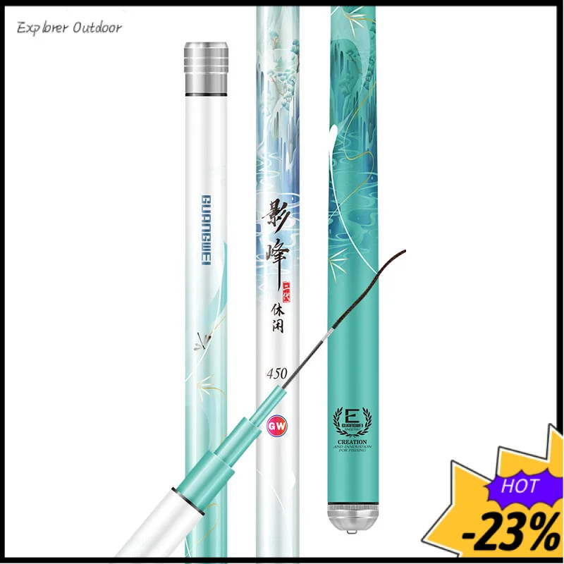 

New Version 28-Tone Fast Action Ultra-Lightweight Hard Carbon Fishing Rod, Portable Hand Pole Outdoor Freshwater Saltwater A