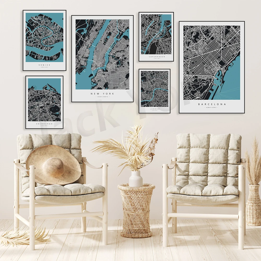 

Venice City Map,Edinburgh City Map,Copenhagen City Map,New York City ,London City Map Print