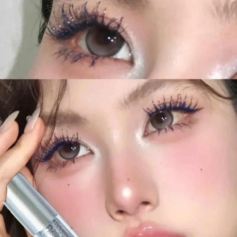 Mascara diamant scintillant, paillettes, cils, longue durée, recourbé, épais et brillant, surligneur, fard à paupières liquide, maquillage