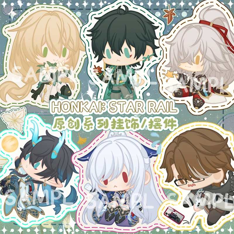 

Anime Honkai: Star Rail Cute Acrylic Keychain Luocha Dan Heng Jingyuan Jingliu Itabag Pendant Decoration Cosplay Keyring