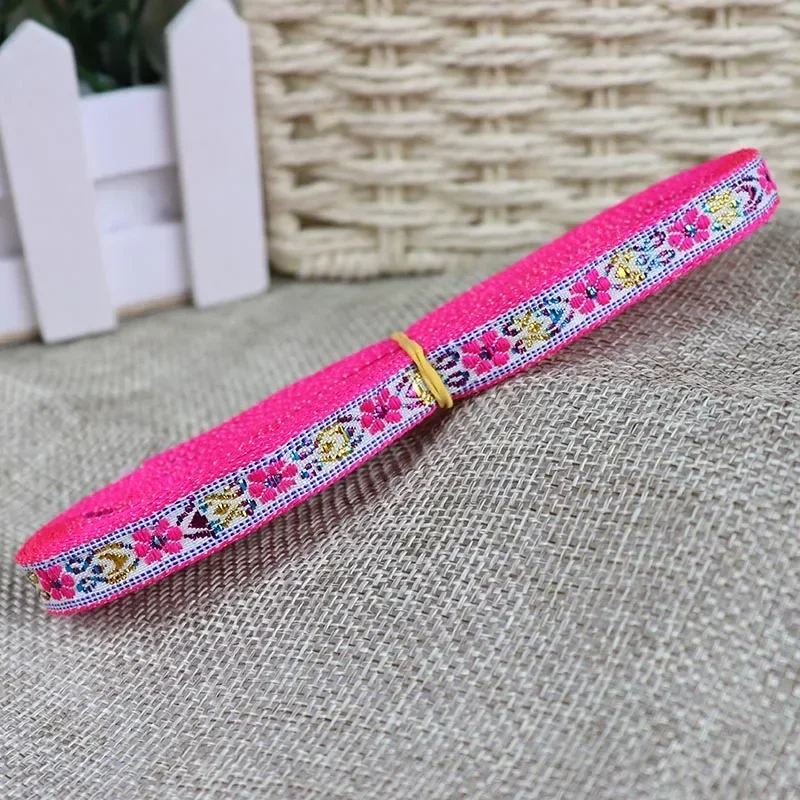 7 Yards 1Cm Jacquard Lint Geweven Singels Tape Etnische Trim Geborduurde Kant Diy Kledingstuk Gordijn Naaien Accessoires Farbic