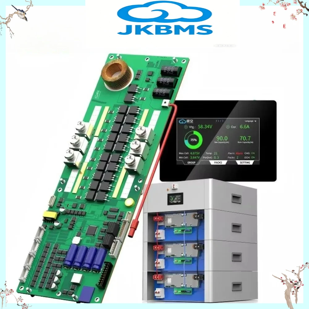 JIKONG V19 Inverter BMS 8S 16S 24V 48V 100A 200A 300A 1A/2A Active Balancer Li-ion LiFePO4 LTO Battery BMS