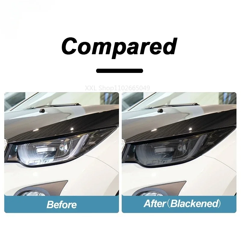 2pcs For BMW i3 2013-2021 Car Headlight Protective Film Headlamp Taillight Transparent Black TPU Sticker Precut Accessories