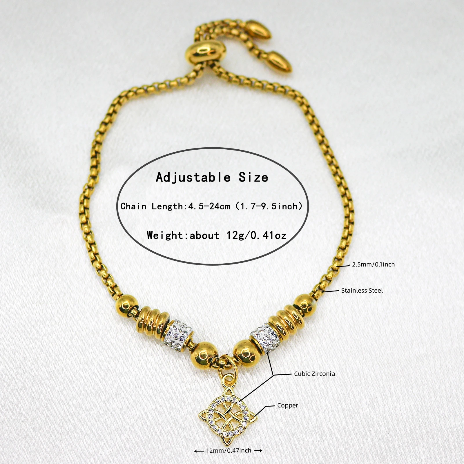 Gold Plated Witch\'s Knot Charms for Necklace Celtic Knot Pendant with Triquetra Knot Wiccan Talisman Jewelry Irish Amulet Gift