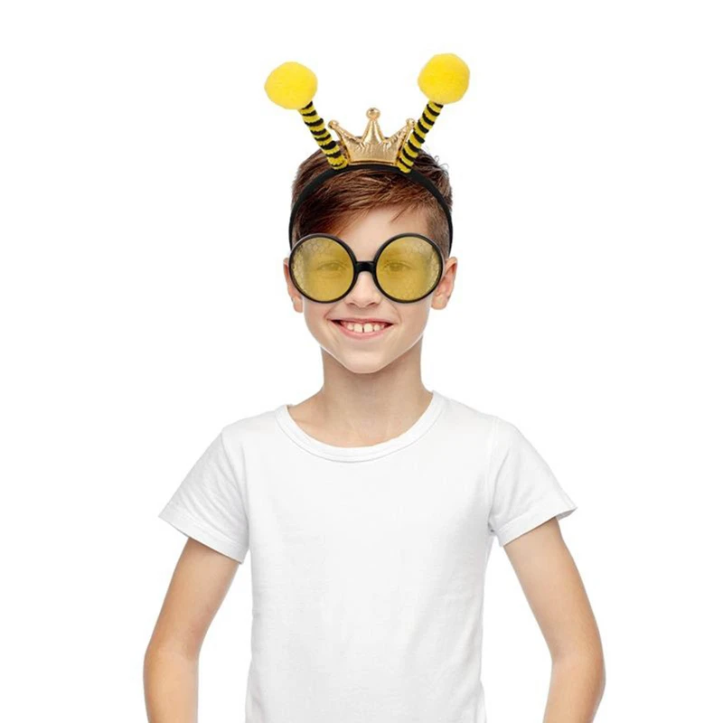 Bee Ears Headband and Glasses for Kids Adult Halloween Costume Cosplay Party Dress-up Play Dropship Bee Accessories Set