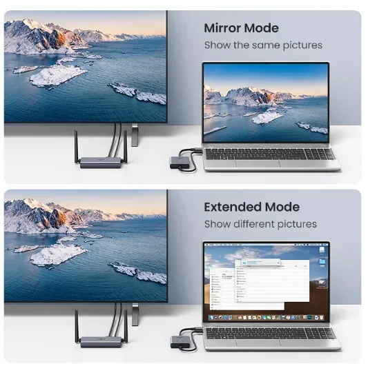 Kit Transmitter & Receiver Video Wireless HD-MI TLF UGREEN CM506 5G 50M, Dongle Transmisi Layar untuk TV, PC, PS5/4, Monitor