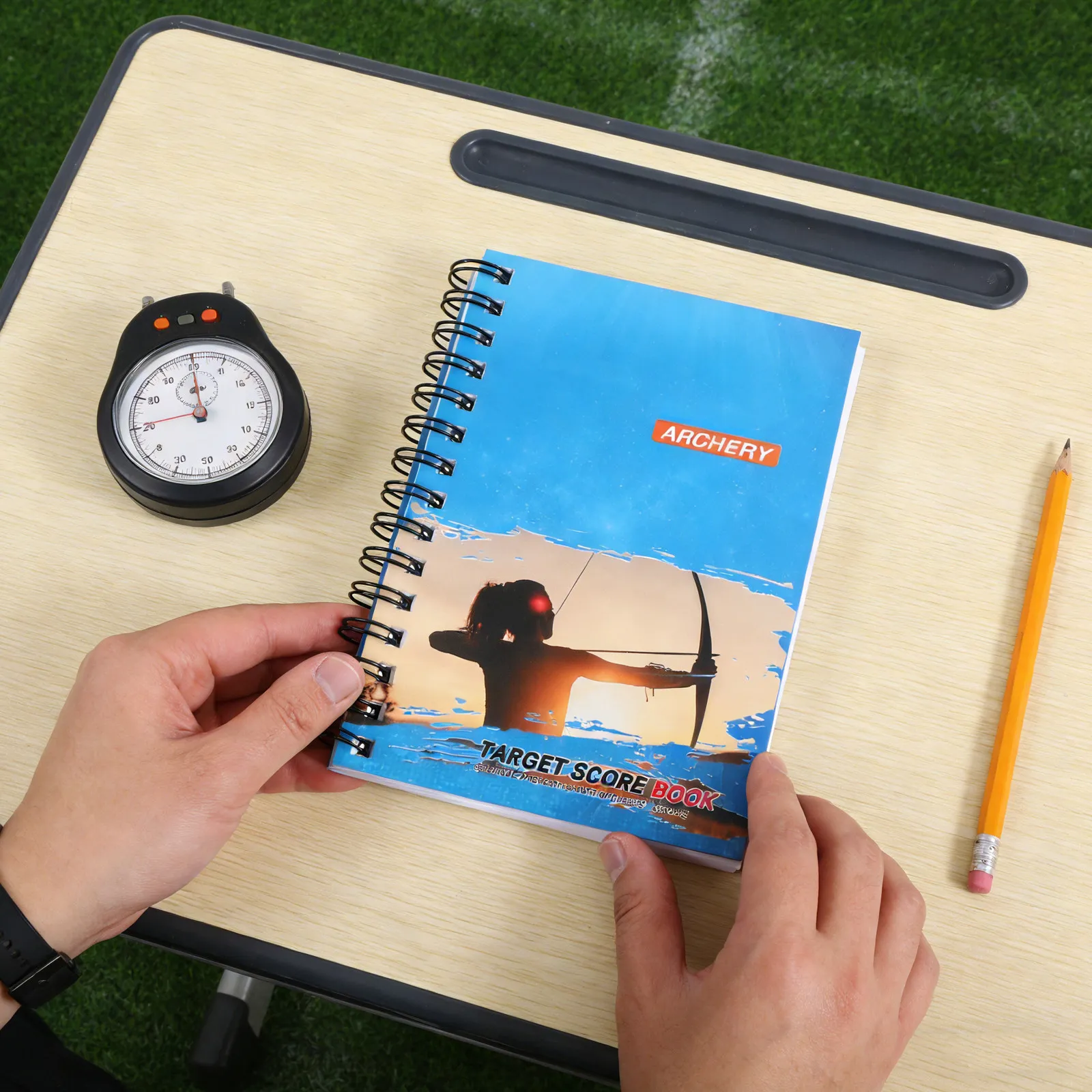 Archery Score Book Spiral Bound Portable Blue Archery Practice Journal Competition Target Scorecard Tournament Compound Bow