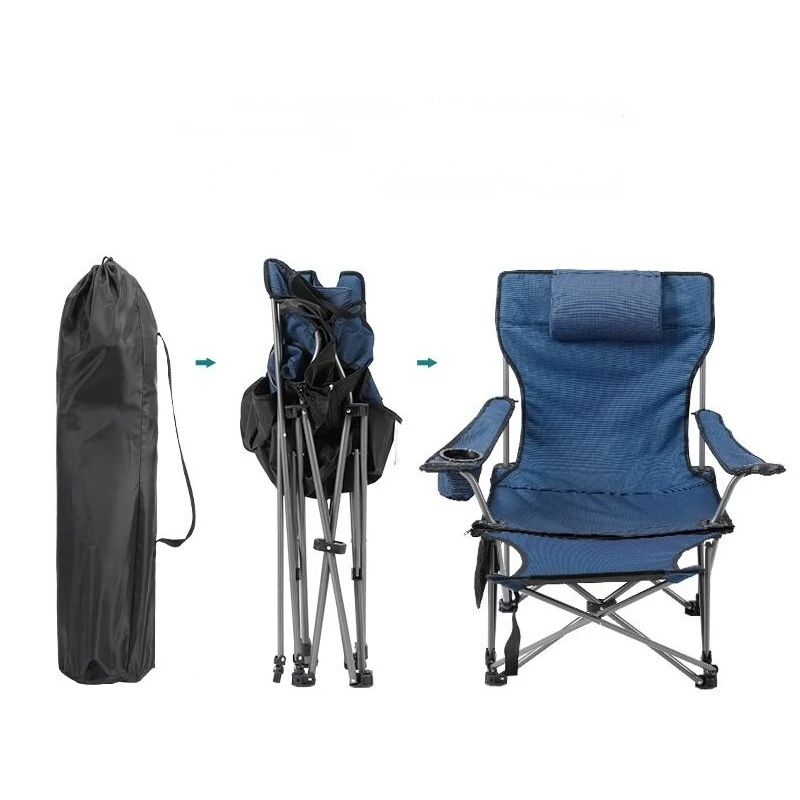 

Outdoor Folding Chair Lunch Break Bed Portable Backrest Fishing Armchair Stool Beach Deckchair Semi Recliner Beach Lounge Chair