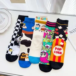 Adult Crayon Shin-chan Socks Fall Winter Combed Cotton Socks Men Women's Warm Long Socks Gifts Average Size 18-40 Years