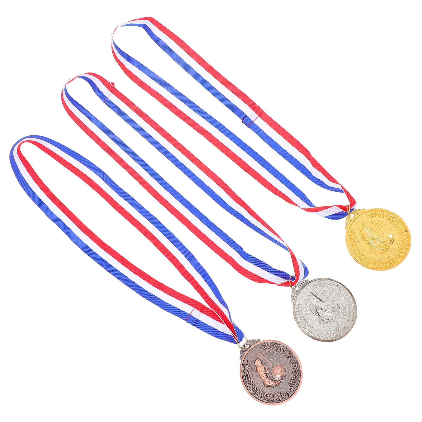 

3 шт. реквизит для фотосессии, медали с тиснением по футболу, металлические медали, спортивные награды, церемония, призы, сувениры для соревнований, 6,5 см