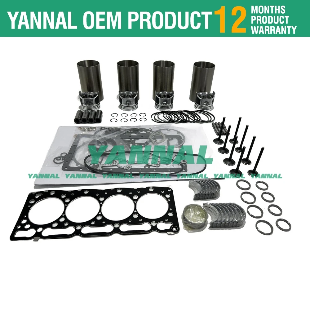 For Kubota V1505 Overhaul Rebuild Kit Piston Rings Full Gasket Set Engine Parts 16292-21110 16060-21110 78*2HK+1.5+4mm