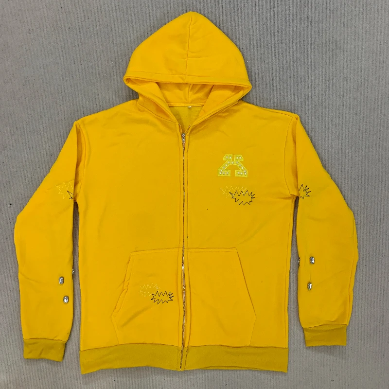 เสื้อฮู้ดดี้สไตล์ฮิปฮอป แนวสตรีทแฟชั่น แขนยาว แต่งซิป ปักลายเพชร สไตล์ยุโรปอเมริกา สำหรับฤดูใบไม้ร่วงและฤดูหนาว