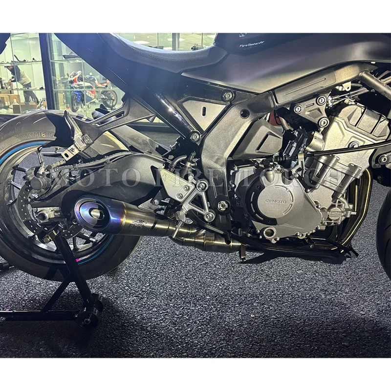 Motorcycle Exhaust Escape System Modified 51mm Muffelr Front Middle Link Pipe Slip On For CFMOTO CF 675R CF675R 675R-R 2024 2025