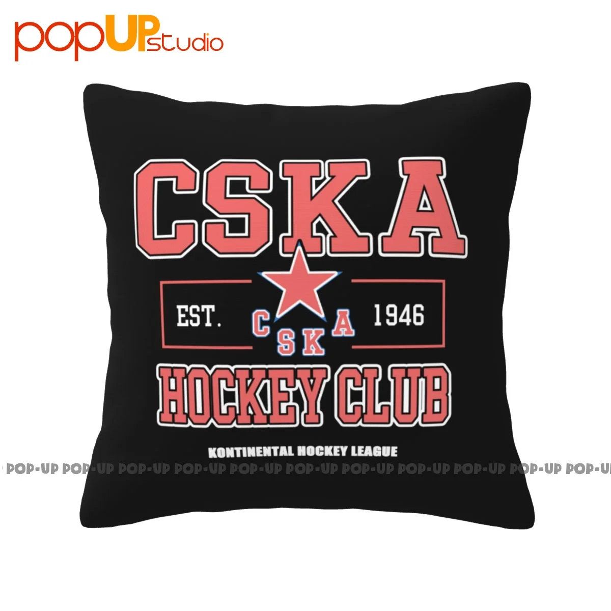 Cozy Hc Cska Moscow Russian Hockey Club Pillowcase Throw Pillow Cover Printed Anti-Mite Comfortable