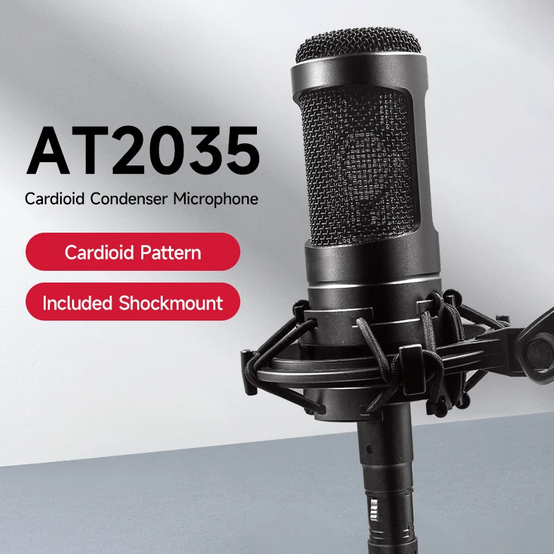 Audio-Technica AT2035 Live Streaming Microphone Wired Portable Dedicated Singing Condenser Microphone for Recording