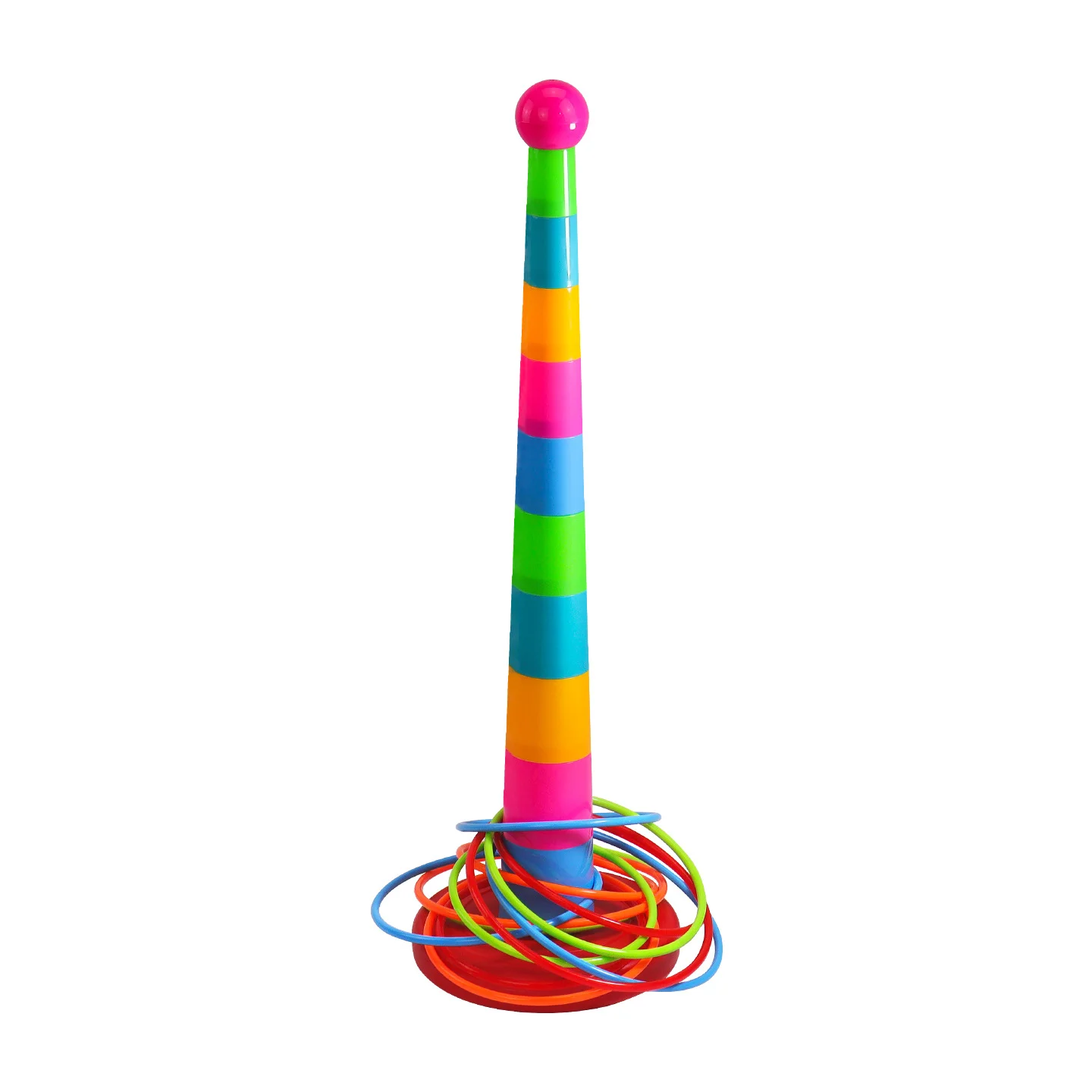 厚みのあるフープリング、水で増量可能、10層リングトス、子供用投げ輪投げゲーム、フェルール積み重ねおもちゃ、インタラクティブギフト