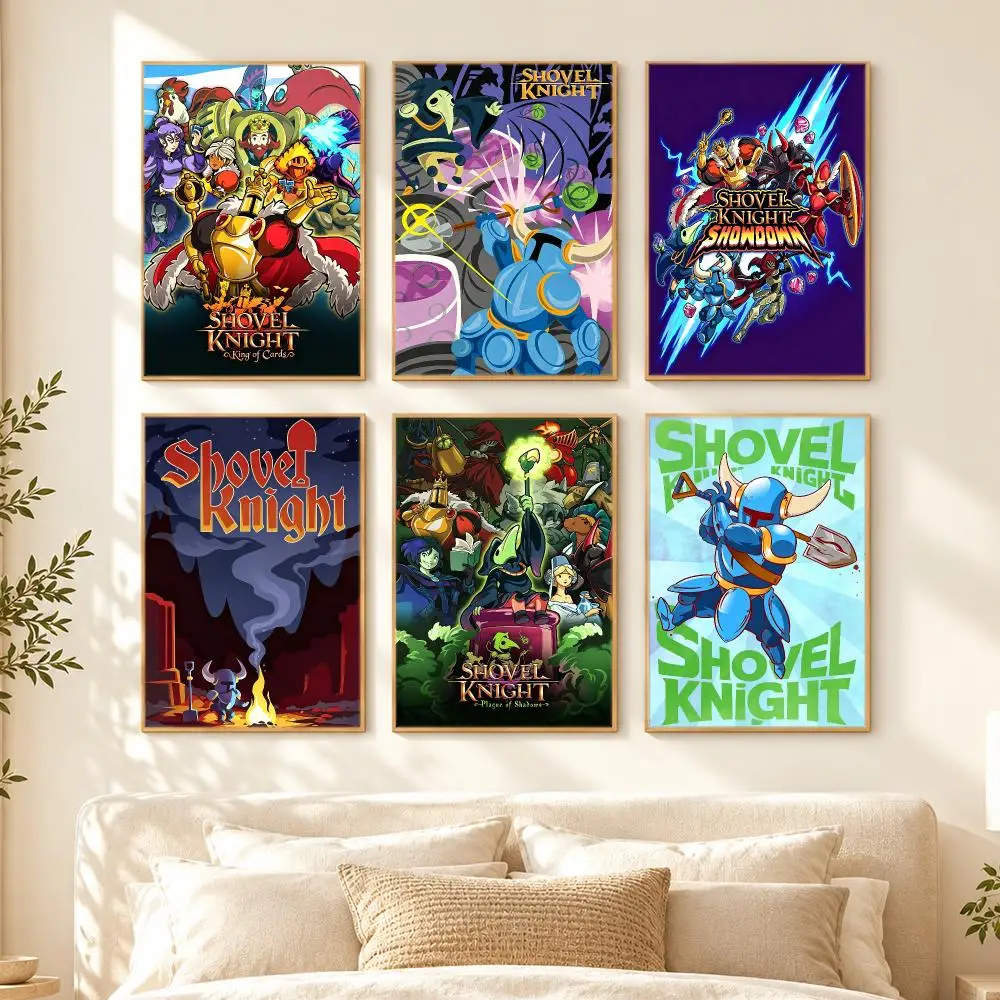 game Shovel Knight Poster Poster HD Printing Cozy Nordic Style for Home Decor for Living Room Bedroom Cafe Gift