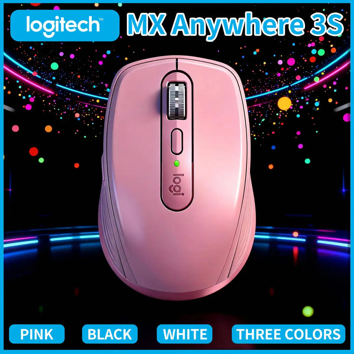 

Logitech MX Anywhere 3S — 8K DPI, эргономичная ручка для дома, MagicSpeed Scroll, бесшумный щелчок, быстрая зарядка USB-C для офиса и путешествий