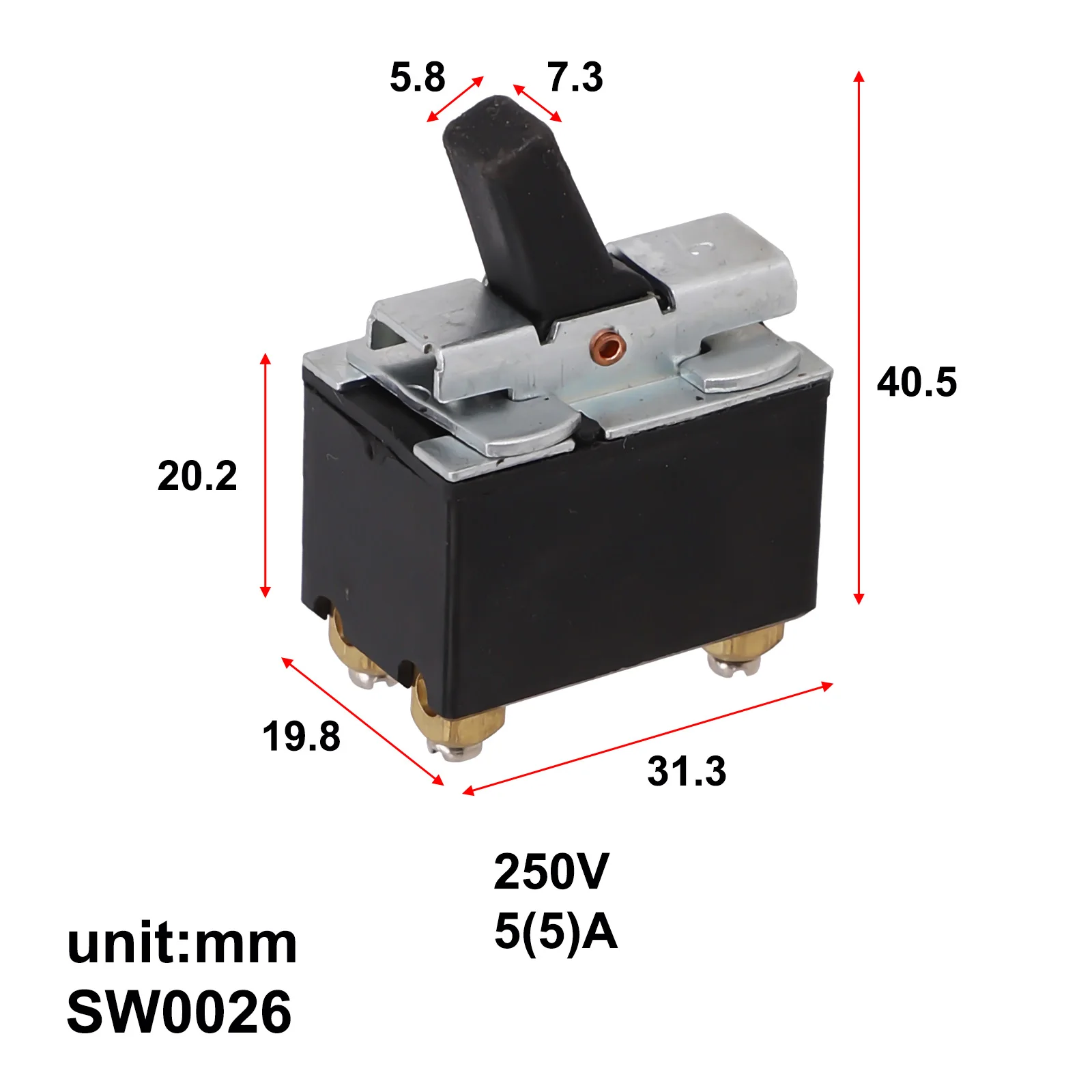 สวิตช์เครื่องมือลูกหมู SW0026สวิตช์เครื่องตัดสวิตช์ลูกหมูสวิตช์เครื่องมือไฟฟ้าสวิตช์เครื่องมือ5A AC250V