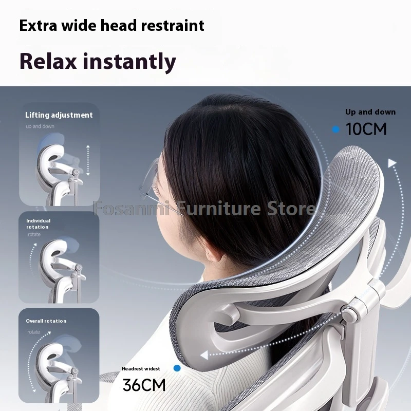 Sedia ergonomica in rete per ufficio domestico, bracciolo regolabile, sedia da lavoro per computer da gioco con supporto lombare, sedia girevole reclinabile