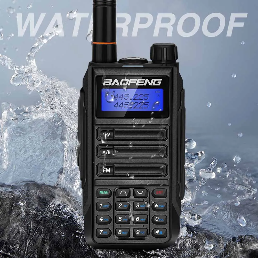 Original baofeng uv 16 plus 10w walkie talkie ip68 transceptor dupla banda cb presunto rádio em dois sentidos carregador usb profissional caça