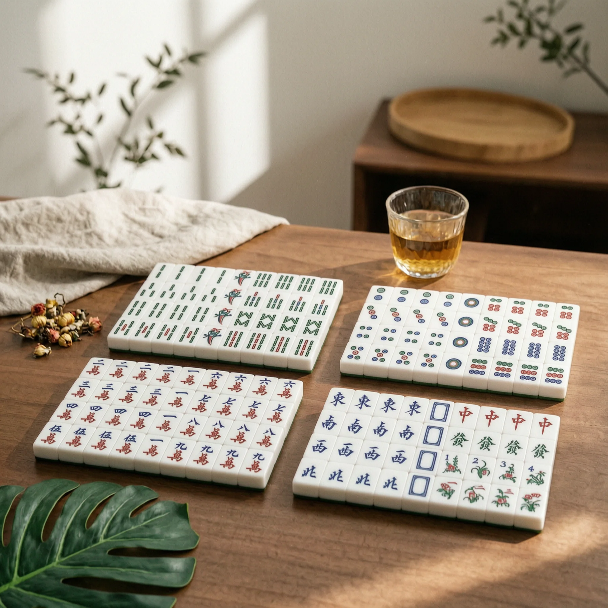 crystal-acrylic-rectangular-tiles-148-set-smooth-mahjong-pieces-table-game-accessory-for-classic-hk-style-play