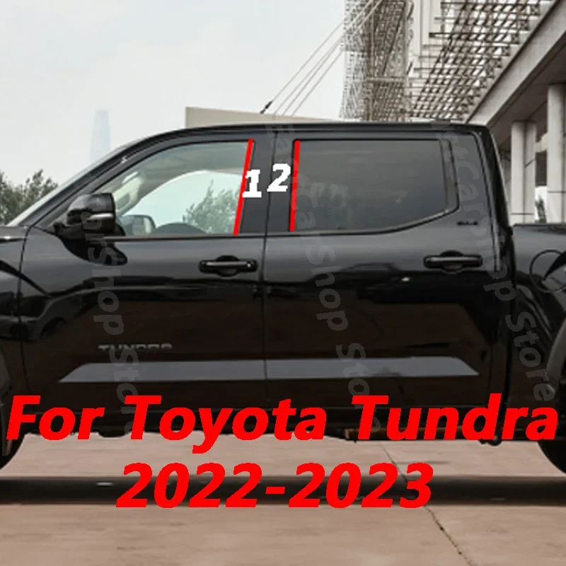 

For Toyota Tundra 2022 2023 Car Door Central Window Middle Column Trim Strip PC B C Pillar Cover Decorative Accessories