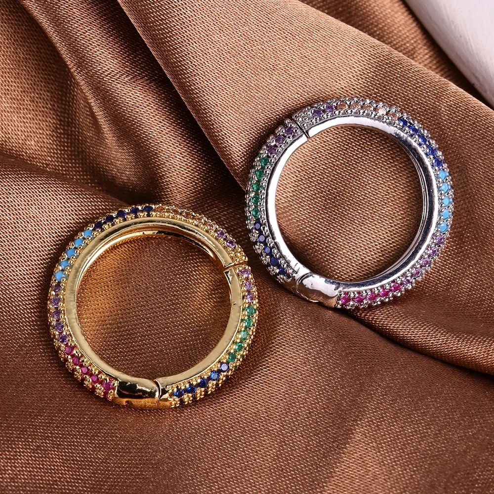 Juya 18K Gold Plated Decoration Connector Fastener Locks Spiral Bolt Carabiner Clasps For DIY Mesh Chains Pendant Jewelry Making