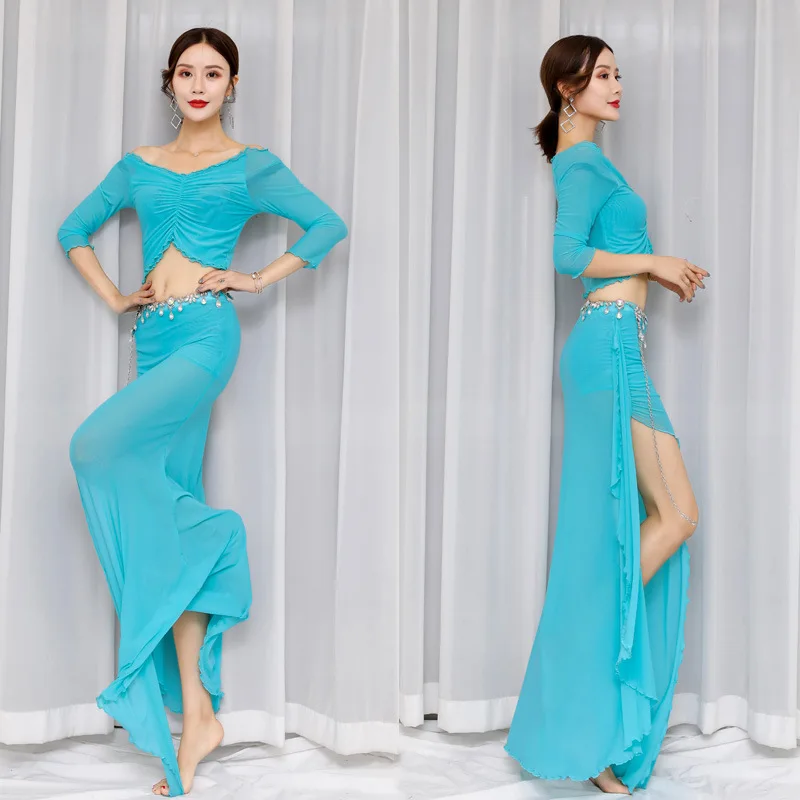 

customized women's adult Chinese style jazz belly dance practice costume set performance skirt exotic dancewear butterfly wings