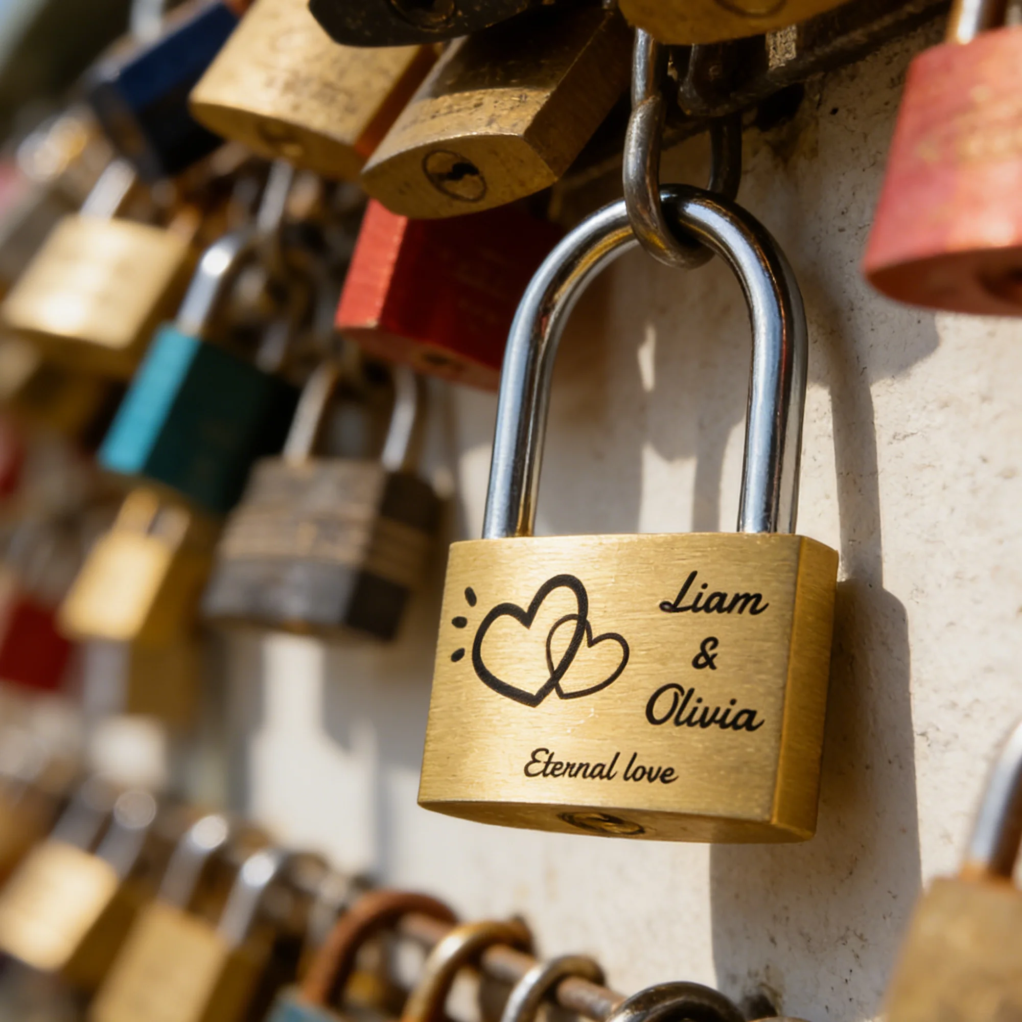 Personalized Engraved Brass Heart Padlock 3 Keys Outdoor Love Lock For Wedding Anniversary Valentines Couple Love Bridge Him Her