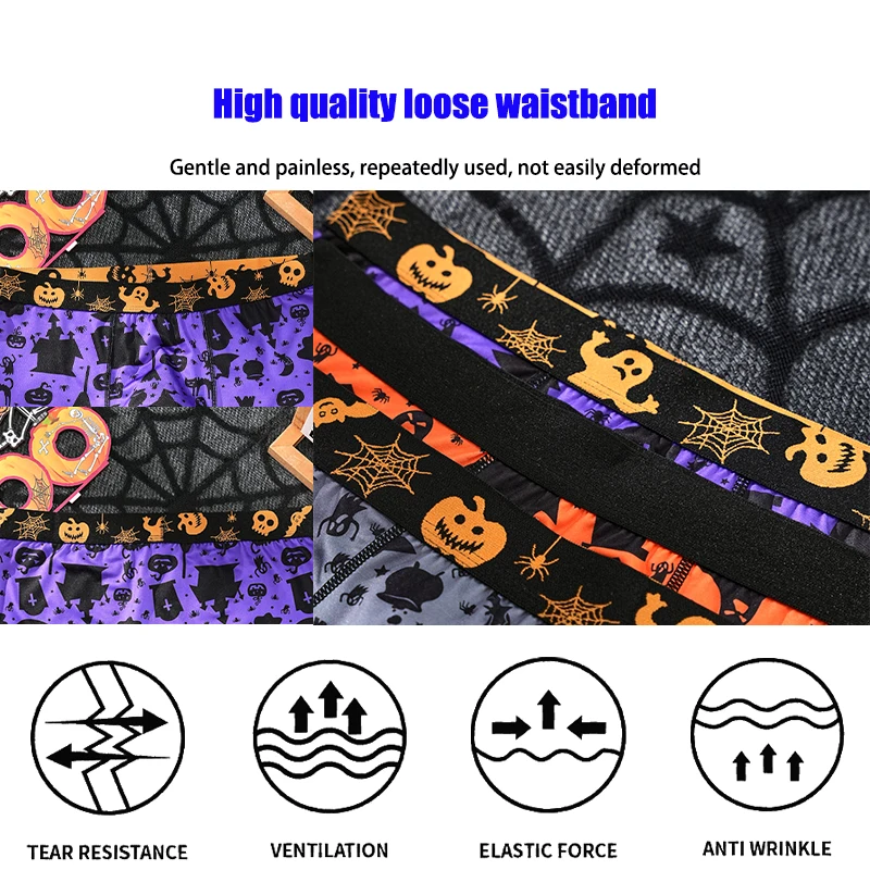 3 قطع من شورتات الملاكم للهالوين للرجال، ملابس داخلية مضحكة ومبتكرة، هدايا للحفلات، ناعمة ومسامية، ملابس يومية مريحة