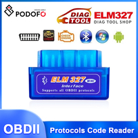 Podofo ELM327 Bluetooth Scanner Mini OBD2 Scanner Car Auto Mini V2.1 Interface OBD2 Diagnostic Tool Scan Tools OBDII Code Reader