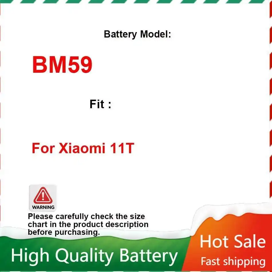 

For Xiaomi 11T Mobile Phone Battery BM59 High-Performance 5000Mah