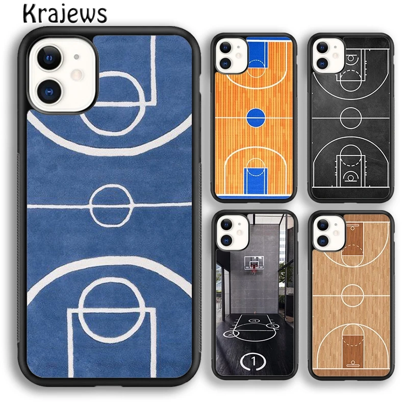 Krajews Basketball Court Diagram Phone Case Cover For iPhone 16 15 14 plus XR XS 11 12 mini 13 pro max coque Fundas