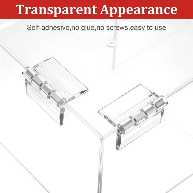 【A87T】プラスチック DIY ピアノドアヒンジバックル 15 ピースアクリルヒンジキット自己粘着ラッチセットボックス用パンチング不要