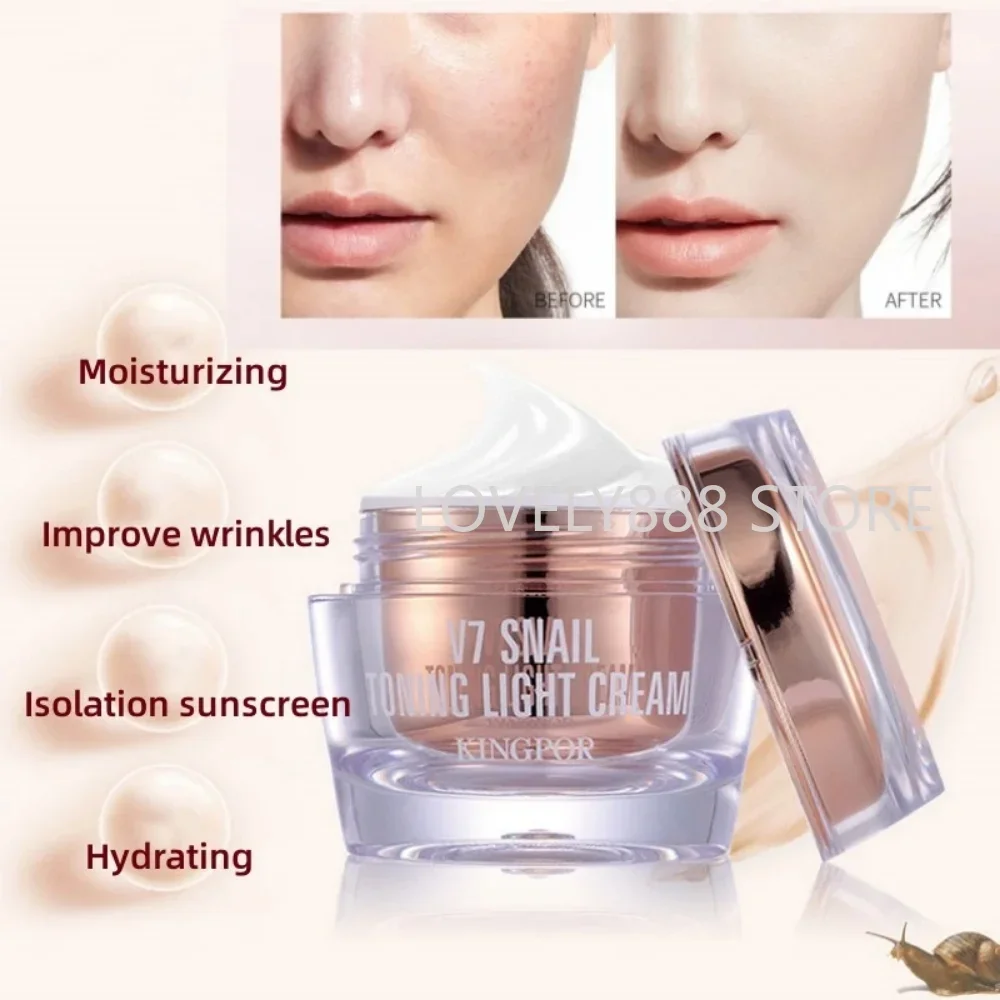 V7 Snail Toning Light Cream 50g Anti-wrinkle Radiance Moisturizing Correct Skin Tone Brightening Whitening Korean Skin Care